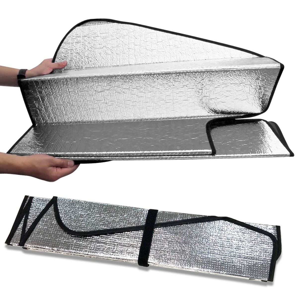 Jeep Grand Cherokee Universal Fit Enforced Stand-up Auto Windshield Sun Shade At Jumbo Size 59 X 30