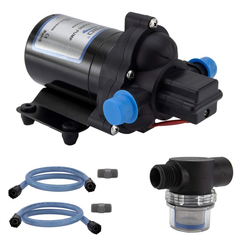 Recpro Rv Water Pump 12v Electric 3 Chamber With Pressure Switch 45 Psi Max Draw 8 0amp Gpm Lpm 0 11 6 Self Priming With