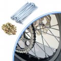 Uxcell 36pcs Chrome Steel 4mm Thread Dia 160mm Length Motorcycle Wheel Spokes Protector With Nipples Metal Rims Cover
