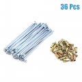 Uxcell 36pcs Chrome Steel 4mm Thread Dia 160mm Length Motorcycle Wheel Spokes Protector With Nipples Metal Rims Cover