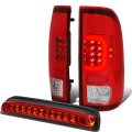 Auto Dynasty For 99-07 Ford Super Duty 3d Led C-bar Tail Light 3rd Third Brake Lamp Chrome Red 