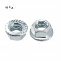 Uxcell 3 8-16 Serrated Flange Hex Lock Nuts Carbon Steel 40 Pcs
