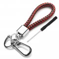 Boomiboo Key Chain For Car Keys Organizer Accessories With D-ring Braided Microfiber Leather Lanyard Universal Keychain Black 