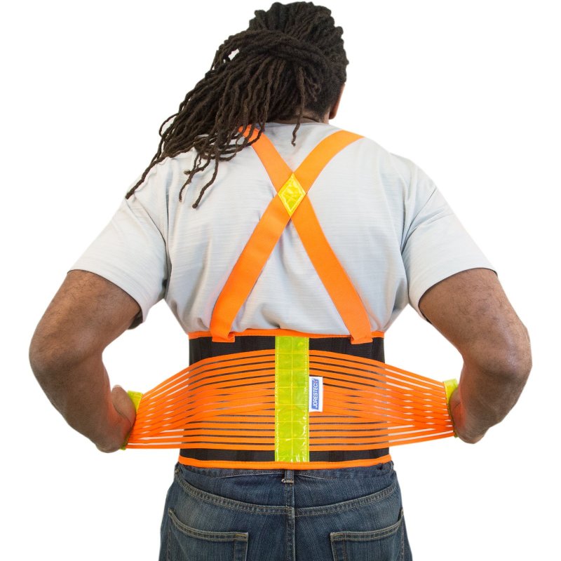Jorestech High Visibility Back Support Belt With Reflective Strips Xl