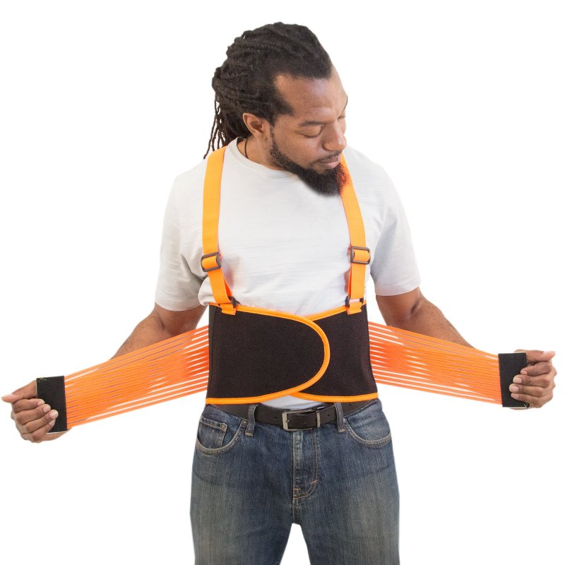 Jorestech High Visibility Back Support Belt With Reflective Strips Xl