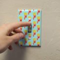 French Fries And Soda Pop Pattern Plastic Wall Decor Toggle Light Switch Plate Cover 