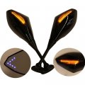Motorcycle Led Turn Signal Rearview Mirrors Compatible With 2011 2013 Honda Cbr250r Cbr 600 Rr Gloss Black Smoke Len 1