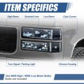 Auto Dynasty Replacement Headlights Assembly With Bumper Light Corner Lamp Compatible Chevy C10 C K-series Blazer Suburban