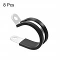 Uxcell 2 50mm Cable Clamp 304 Stainless Steel Rubber Cushioned Insulated R Shape Metal 8pcs