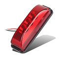 Partsam Pair 3 9 Side Marker Clearance Light Red Waterproof Black Base Mount 3led