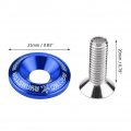 Bumper Washer 20pcs Aluminum Fender Bolt Engine Bay Dress Up Kit Blue