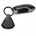 Ipick Image Compatible With Honda Civic Si Real Black Carbon Fiber Gunmetal Metal Teardrop Key Chain