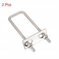 Uxcell Square U-bolts 2pcs 1 22 31mm Inner Width 100mm Length M6 304 Stainless Steel U Bolt With Nuts Frame For Boat Trailer