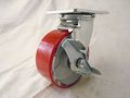 5 X 2 Swivel Caster Heavy Duty Polyurethane Wheel On Steel Hub With Brake 1000lb Tool Box