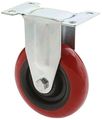 Steelex D2605 4-inch Fixed Polyurethane Wheel Red 