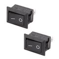 2 Pack Spst On Off Rocker Switch Mini Small 12v 250v Ac Dc 10a Black Square Io For Automotive Car Boat 