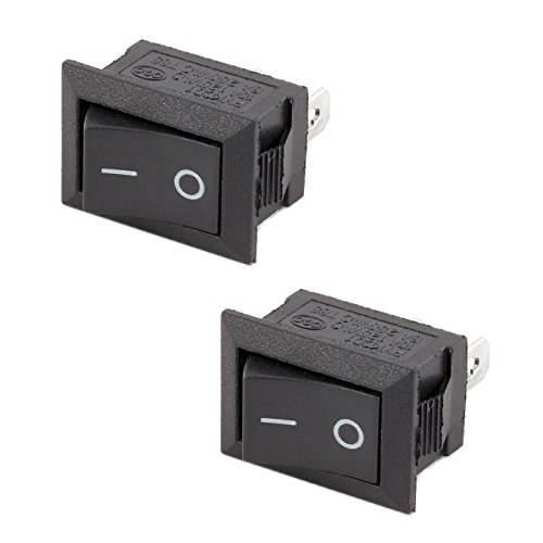 2 Pack Spst On Off Rocker Switch Mini Small 12v 250v Ac Dc 10a Black Square Io For Automotive Car Boat