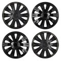 Car Wheel Rim Skin Cover Hub Caps Hubcap 4 Pack 17 Inch Gloss Black Replacements For Steel Wheels High Grade Abs With Retention 