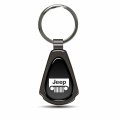Ipick Image Made Black Dome Shinning Dark Gunmetal Metal Teardrop Key Chain With Logo For Jeep Grill