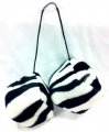 Unique Imports Black White Zebra Fuzzy Dice One Pair 