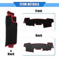 Vekauto Car Dashboard Cover Compatible For Toyota Rav4 2001-2012 Protective Polyester Black Red Center Console Interior Trim
