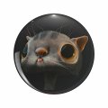1080 Graphics Cat Looking Sad Key Chain Double Sided Stainless Steel Keychain 