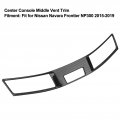 Fydun Car Center Console Middle Vent Outlet Frame Cover Stickers Carbon Fiber Decoration Interior Central Air Fit For Nissan