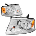 Auto Dynasty Compatible With Ford F150 Pair Of Chrome Housing Amber Corner Headlight Led 3rd Brake Light