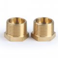 U S Solid 2pcs Brass Reducer Hex Bushing Threaded Pipe Fitting 3 4 Npt Male X 1 Female Adapter 