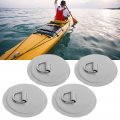 4pcs Stainless Steel Pvc D Ring Patch With 11 8in Anchor Rope Grey Paddleboard Canoe Rafting Accessories For Inflatable Boat
