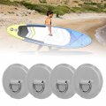 4pcs Stainless Steel Pvc D Ring Patch With 11 8in Anchor Rope Grey Paddleboard Canoe Rafting Accessories For Inflatable Boat
