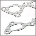 Aluminum Exhaust Manifold Header Gasket Set Compatible With 91-99 Mitsubishi 3000gt Dodge Stealth R T Turbo 3 0l