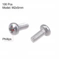 Uxcell M2x5mm Machine Screws Pan Phillips Cross Head Screw 304 Stainless Steel Fasteners Bolts 100pcs