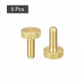 Uxcell Knurled Thumb Screws M5x14mm Flat Brass Bolts Grip Knobs Fasteners For Home Electronic Machine 5pcs