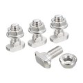 M8x20mm T Slot Drop-in Bolt And M8 Hexagon Flange Nut Set 20 Sets Hammer Head-bolt T Shape Stud Sliding Screw For 40 Series 