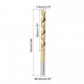 Uxcell High Speed Steel Straight Shank Twist Drill Bit Fully Ground Titanium Coated 5 9mm Diameter 93mm Total Length 50mm 2 Pcs