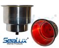Sealux Stainless Steel Illuminated Led Drink Holder Blue Or Red 