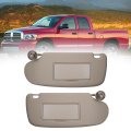 Pair Sun Visor With Mirror For Dodge Ram 1500 2500 3500 2002 To 2009 Left And Right Side Gray Replaces 