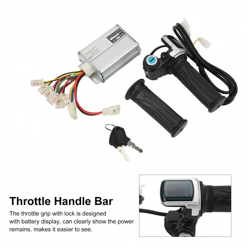 36v 1000w Brushed Motor Controller And Locking Throttle Grip With Battery Display For Electric Bike Mini Scooter 22mm Handlebar