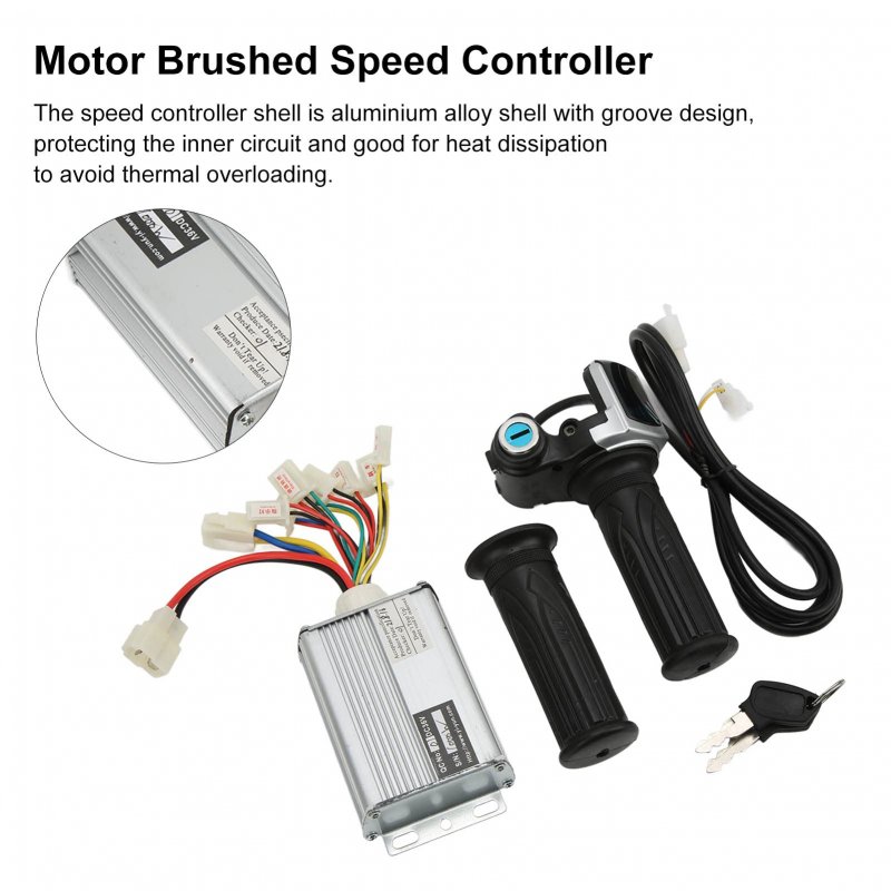 36v 1000w Brushed Motor Controller And Locking Throttle Grip With Battery Display For Electric Bike Mini Scooter 22mm Handlebar