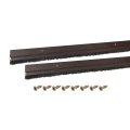 2pcs Door Brush Bottom Sweep H-shape Aluminum Alloy Base With 0 4-inch Nylon For Home Industrial 39-inch L X 1 W Brown 