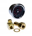 Vms Racing 0-100 Psi Liquid Filled Fuel Pressure Gauge With Adapters Kit In Black Face Red Numbers Compatible Honda S2000 00-09