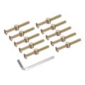 10pcs Bed Frame Bolts M6x60mm Hex Socket Head Cap Screws With Barrel Nuts Hardware Replacement Kit M4 Wrench For Furniture Beds 