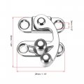 Uxcell Antique Vintage Lock Clasp Right Latch Hook Hasp 32mmx28mm Swing Arm Silver Tone 10 Pcs