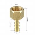 Uxcell Brass Barb Hose Fitting Connector Adapter 6mm Barbed X G1 4 Female Pipe 5pcs