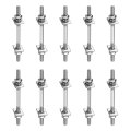 10pcs M4x50mm 304 Stainless Steel Double End Threaded Stud Screw Bolt With Nuts Square Flat Washers Spring For House 
