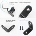 Uxcell 12pcs Angle Bracket Metal 27x27mm Corner Brace Fasten Right Brackets Support With Screws For Shelves Black