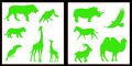 Auto Vynamics Stickerpack-animals-africa-10-glgrn Gloss Lime Green Vinyl Detailed Animals Of Africa Sticker Pack Features 