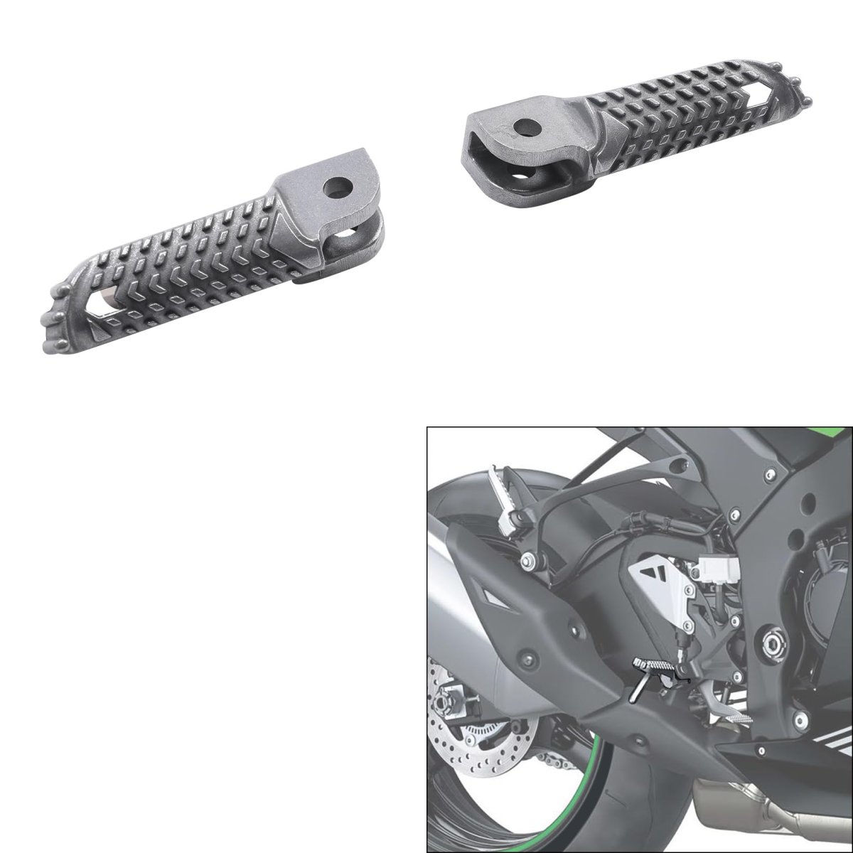 Tcmt Driver Passenger Footpegs Pegs Bracket Fit For Kawasaki Zx10r 2021-2025 Silver