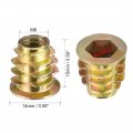 Uxcell Furniture Threaded Insert Nuts Zinc Alloy M8 Internal Threads 15mm Length 20pcs